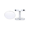 Sterling Silver Plain Oval Cufflinks