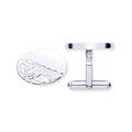 Sterling Silver Plain & Engraved Oval Cufflinks