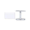 Sterling Silver Plain Rectangle Cufflinks