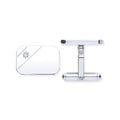 Sterling Silver Cubic Zirconia, Rectangle, Soft Edge Cufflinks