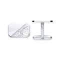 Sterling Silver Plain & Engraved Rectangle Cufflinks