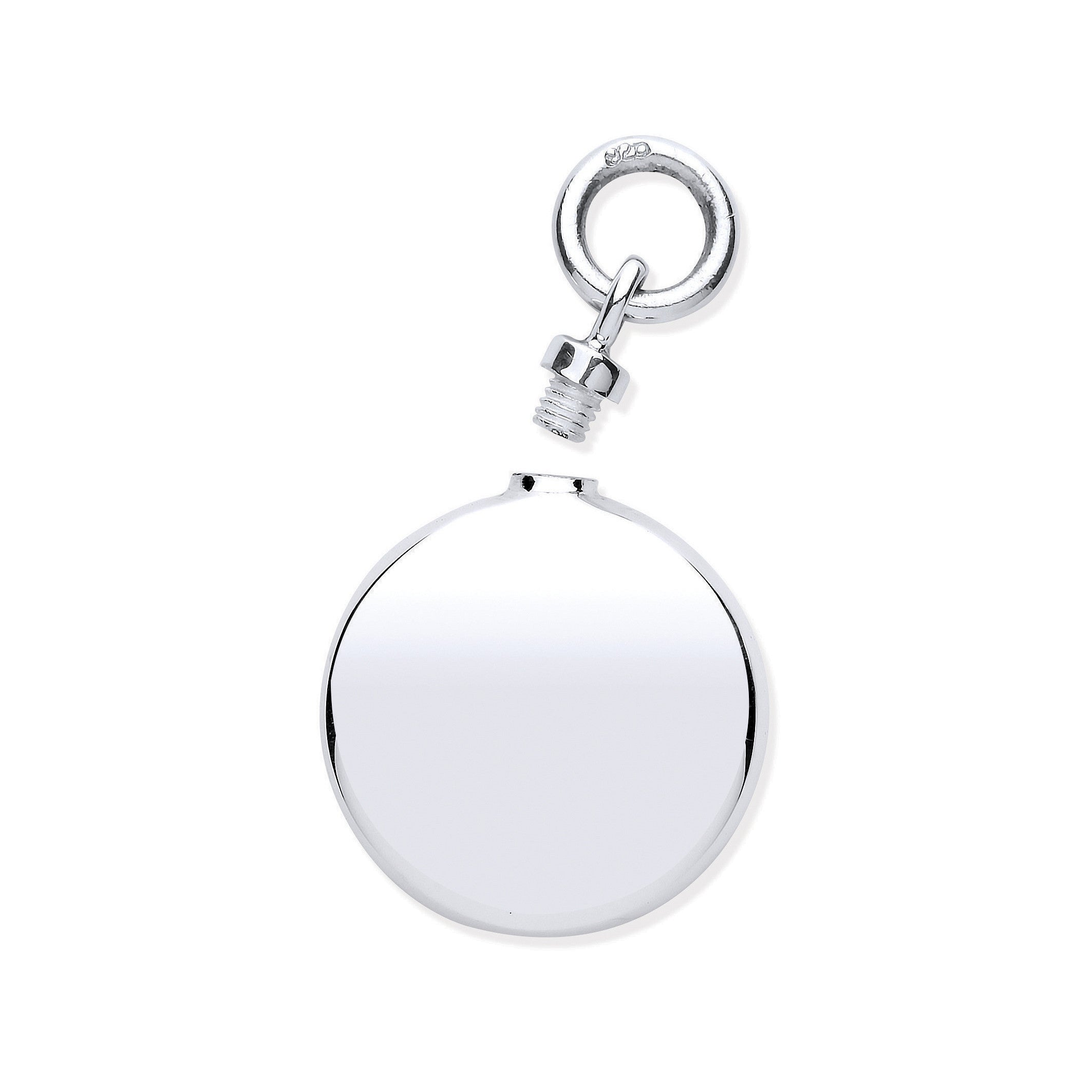 Sterling Silver Perfume/Ashes Round Holder Pendant