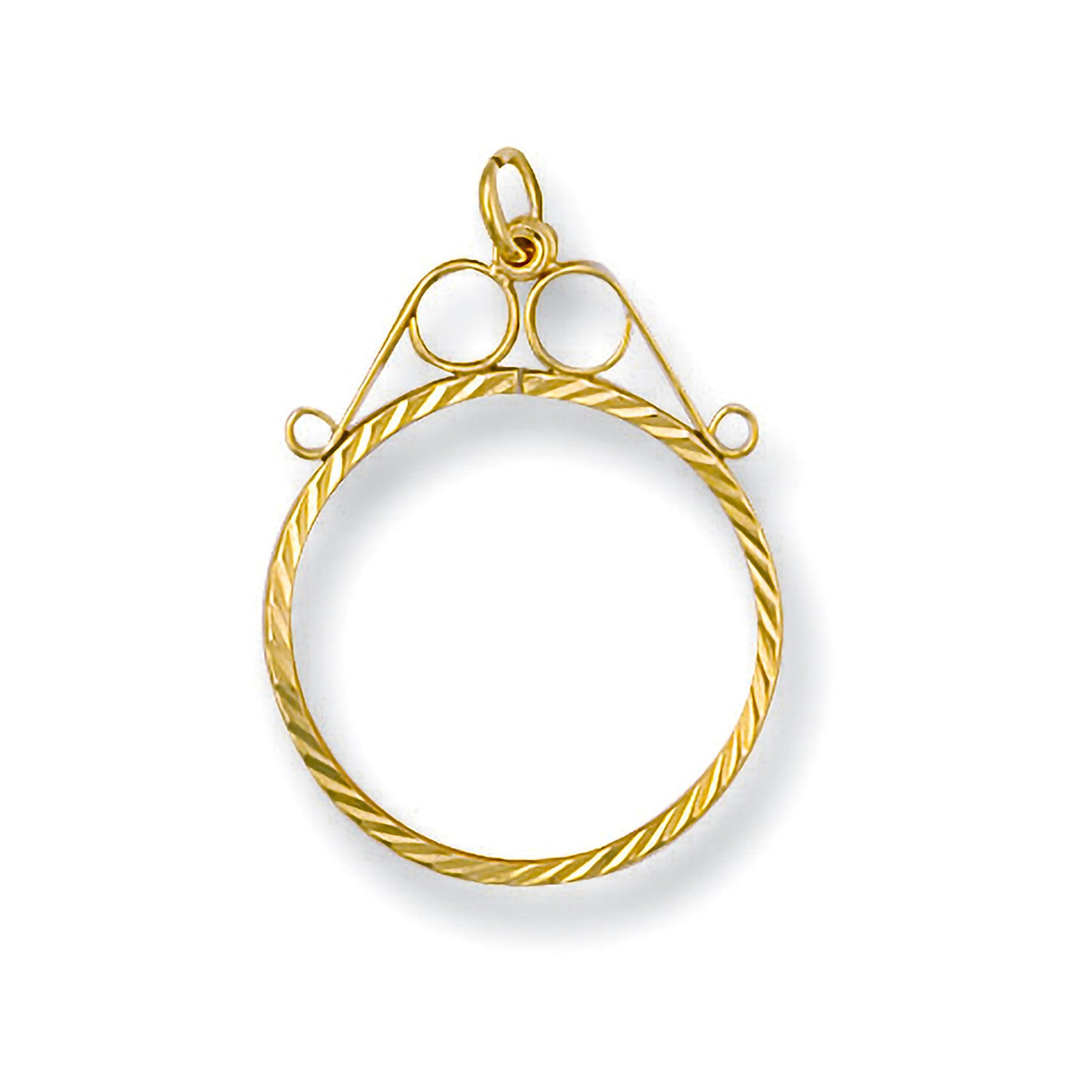 9ct Yellow Gold 1/2 Diamond Cut Scroll Top Sovereign Pendant