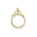 9ct Yellow Gold 1/10 Diamond Cut Scroll Top Sovereign Pendant