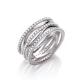 Sterling Silver Wavy and Straight Full Eternity Cubic Zirconia Ring