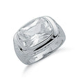 Sterling Silver Fancy Oval Cut Cubic Zirconia Ring