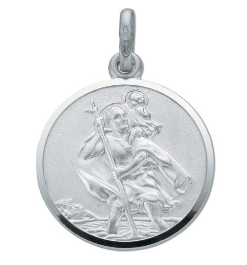 Sterling Silver Double Sided St Christopher Pendant