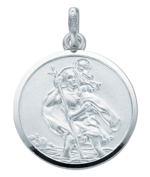 Sterling Silver Double Sided St Christopher Pendant