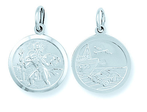 Sterling Silver Double Sided St Christopher Pendant