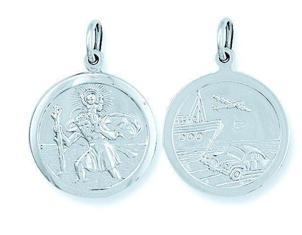 Sterling Silver Double Sided St Christopher Pendant
