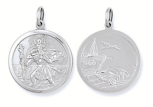 Sterling Silver Double Sided St Christopher Pendant