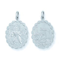 Sterling Silver Double Sided Oval St Christopher Pendant