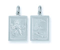 Sterling Silver Double Sided Rectangular St Christopher Pendant