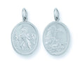 Sterling Silver Double Sided Oval St Christopher Pendant