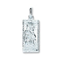 Sterling Silver Rectangle St Christopher, Plain Back Pendant