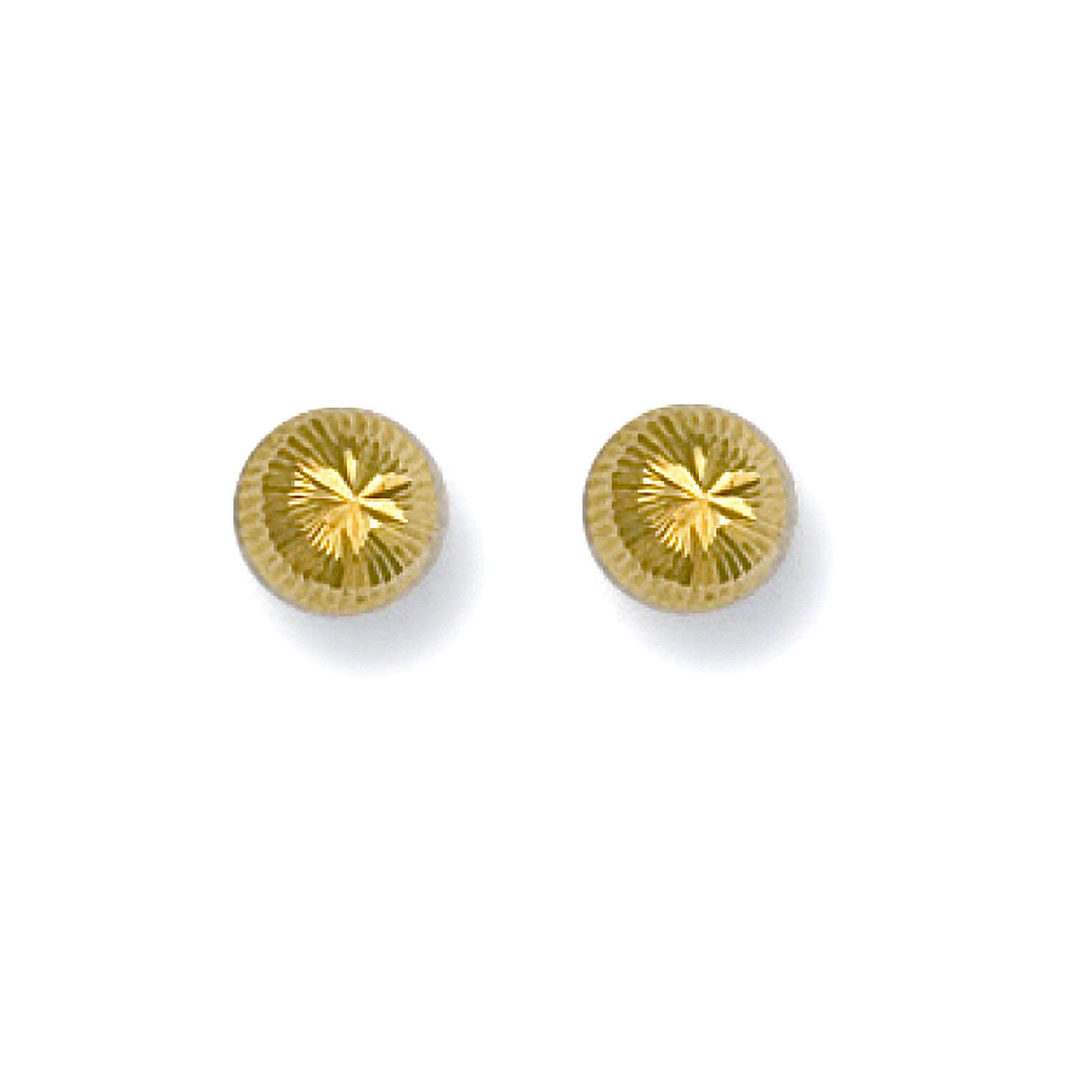 9ct Yellow Gold 6mm Diamond Cut Studs