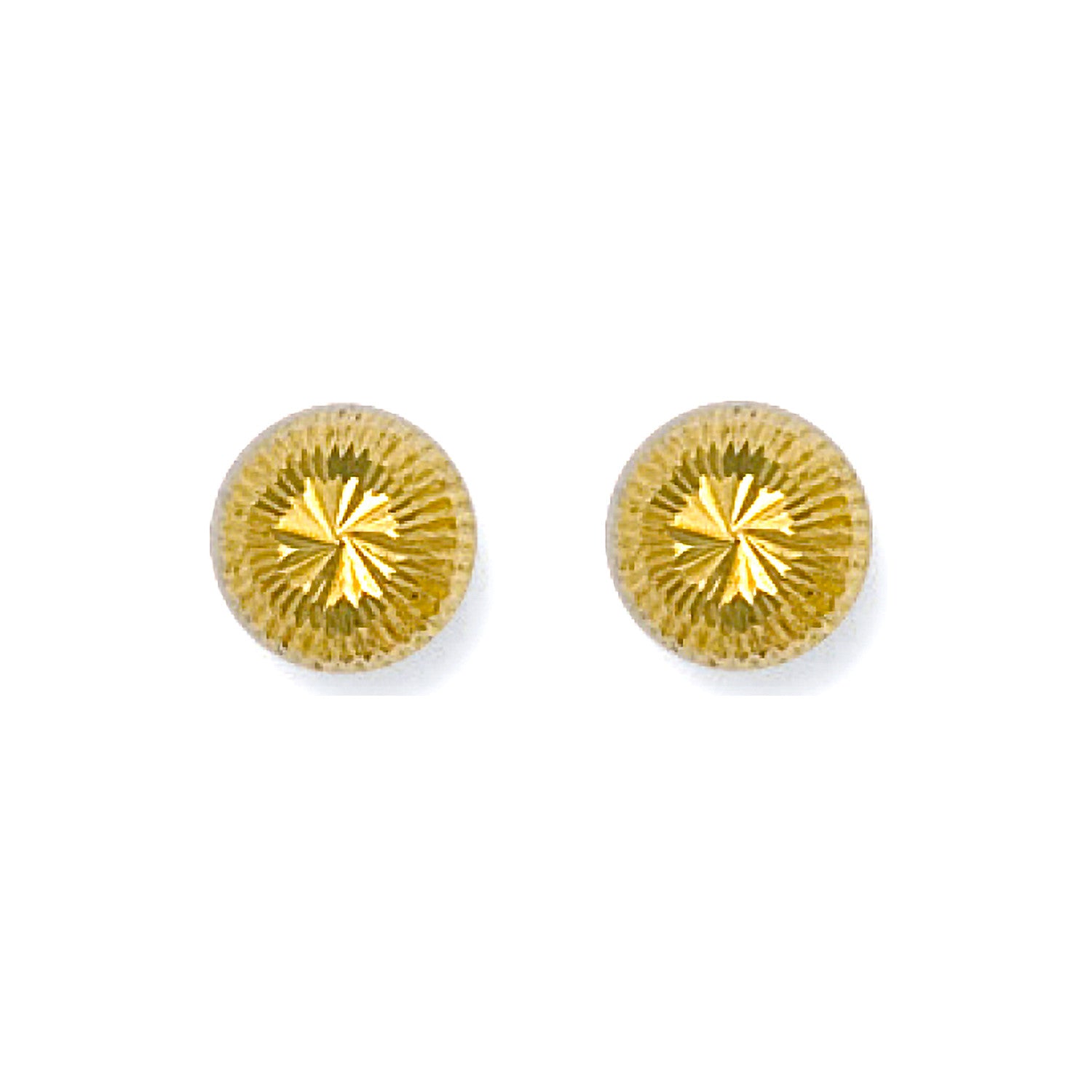 9ct Yellow Gold 8mm Diamond Cut Studs