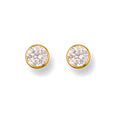 9ct Yellow Gold 5mm Rubover Set Cubic Zirconia Studs