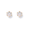 9ct Yellow Gold 4mm Claw Set Cubic Zirconia Studs