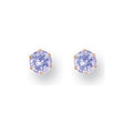 9ct Yellow Gold 4mm Claw Set Lavander Cubic Zirconia Studs