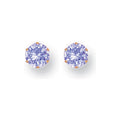 9ct Yellow Gold 5mm Claw Set Lavander Cubic Zirconia Studs