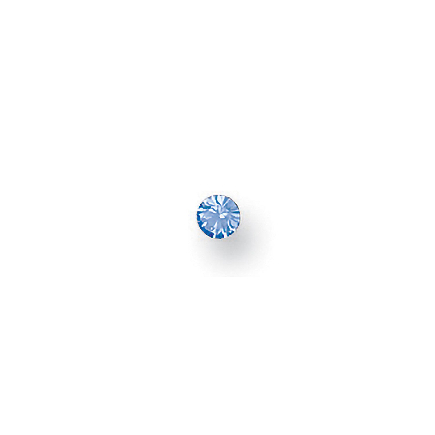 9ct Yellow Gold Blue Cubic Zirconia Nose 3mm Stud