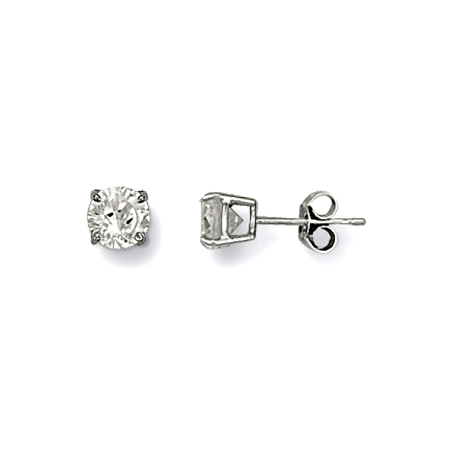 9ct White Gold 5mm Claw Set Cubic Zirconia Studs