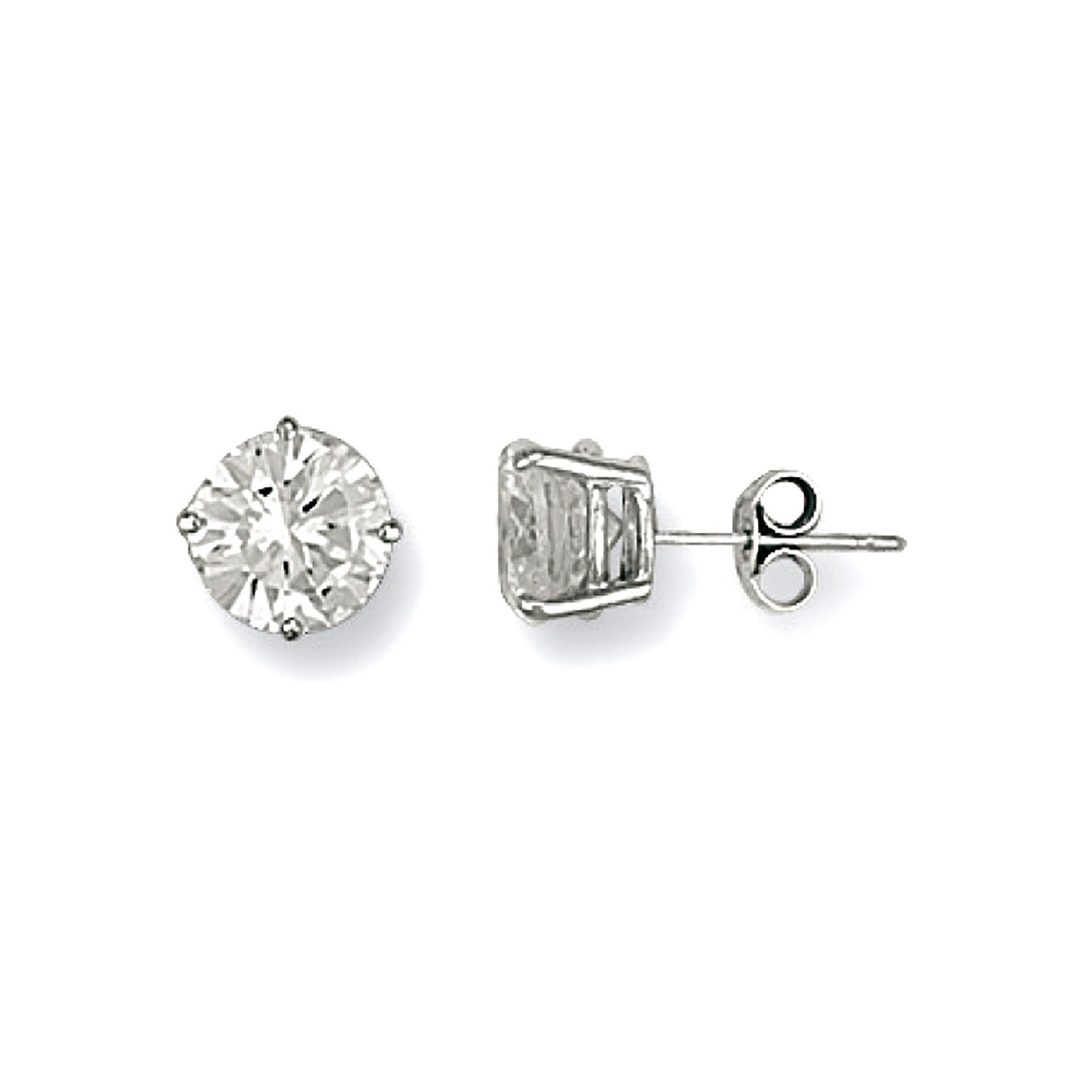 9ct White Gold 7mm Claw Set Cubic Zirconia Studs