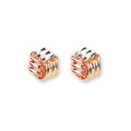 9ct Yellow White & Red Gold Fancy Knot Studs