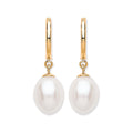 9ct Yellow Gold Freshwater Pearl Drop Studs