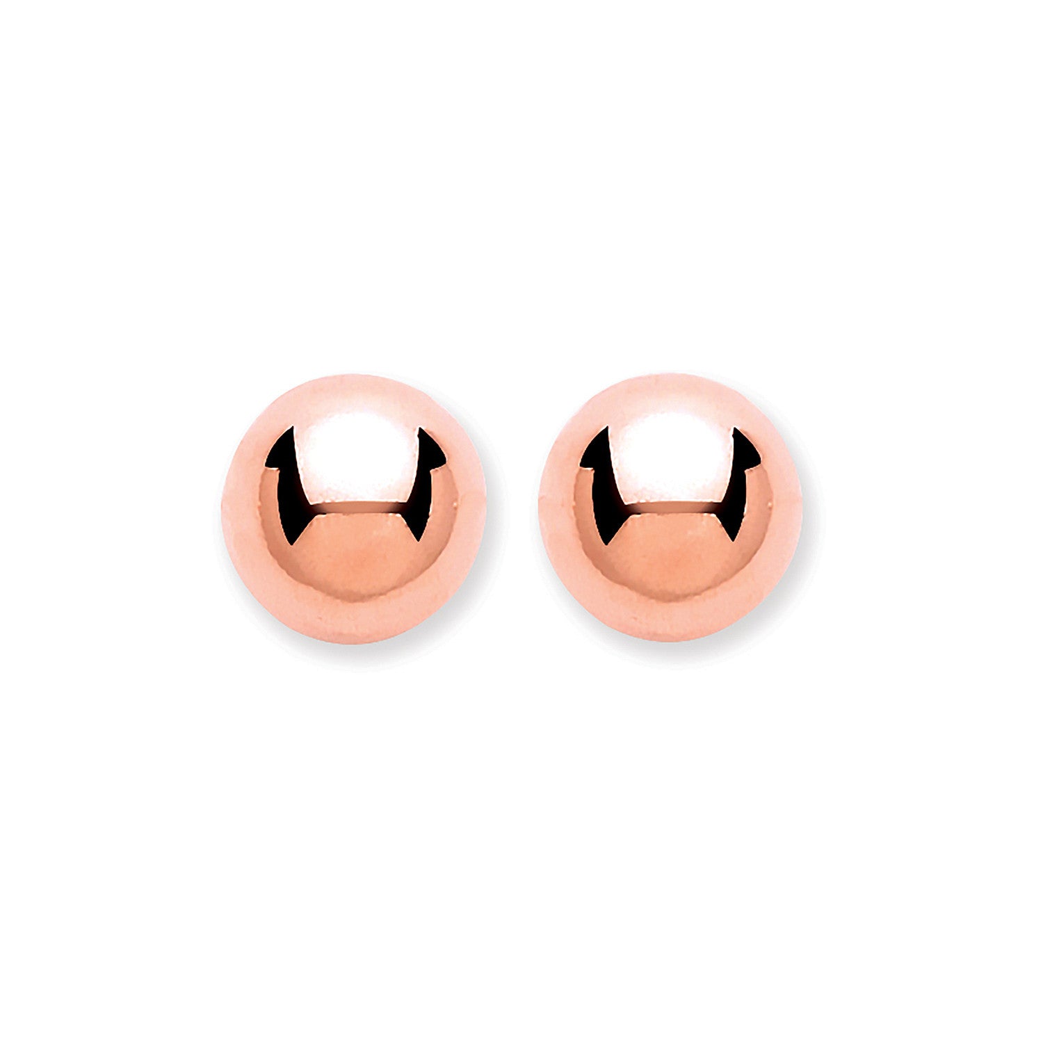 9ct Red Gold 5mm Ball Studs