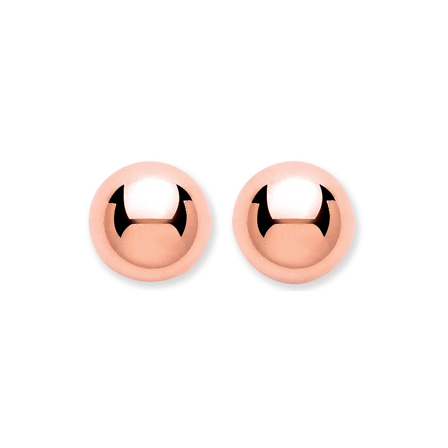 9ct Red Gold 6mm Ball Studs