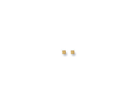 9ct Yellow Gold 3mm Square Cube Studs