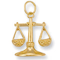 9ct Yellow Gold Libra Zodiac Pendant