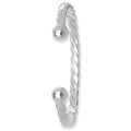925 Sterling Silver Men's Twisted Torc Bangle — 27.7g