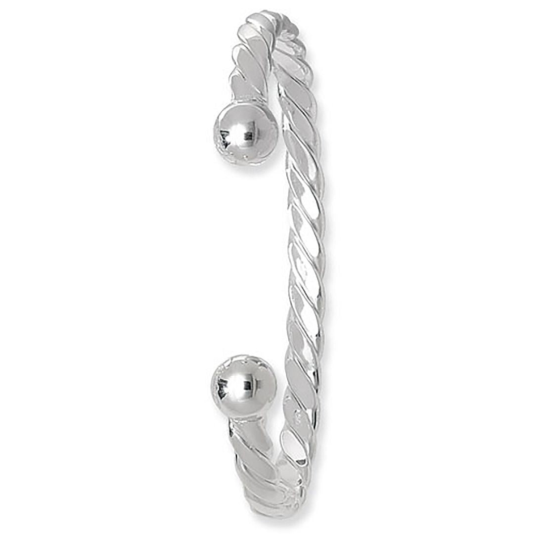 925 Sterling Silver Men's Twisted Torc Bangle — 27.7g