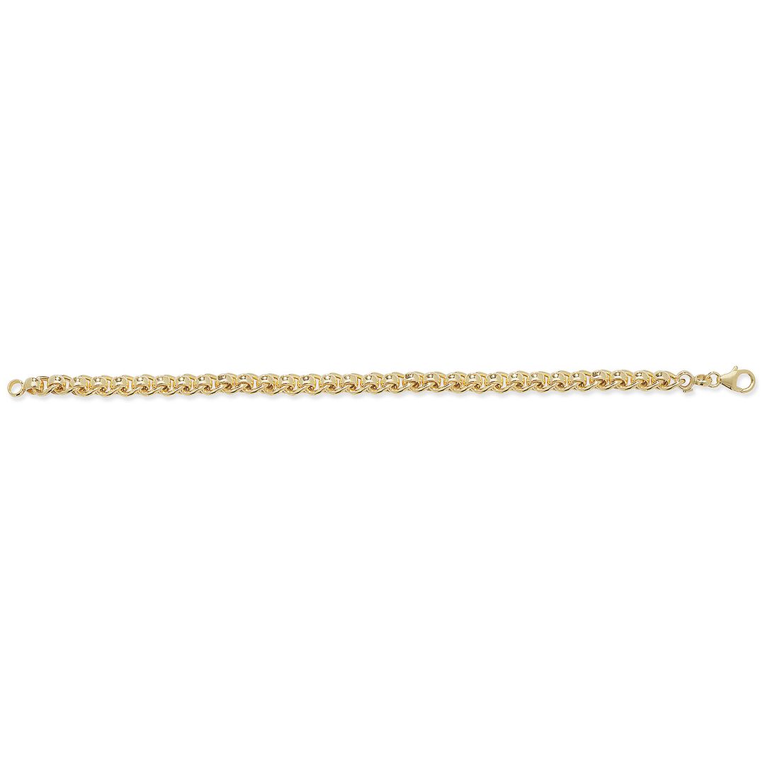 9 Carat (375) Yellow Gold Ladies' 7.5 Inches Roller Ball Bracelet — 7.7g