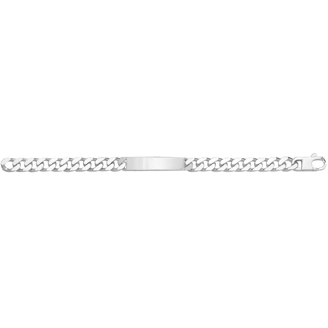 925 Sterling Silver Unisex Gents Curb ID Bracelet — 42.2g
