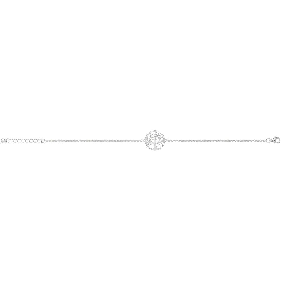 925 Sterling Silver Ladies' Rhodium Tree Of Life Bracelet — 1.8g