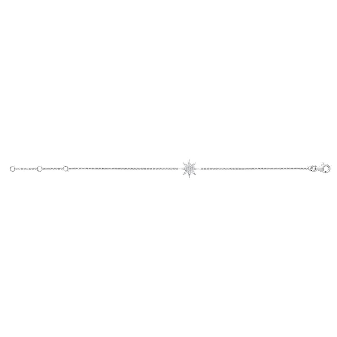 925 Sterling Silver Unisex Star Bracelet — 1.1g