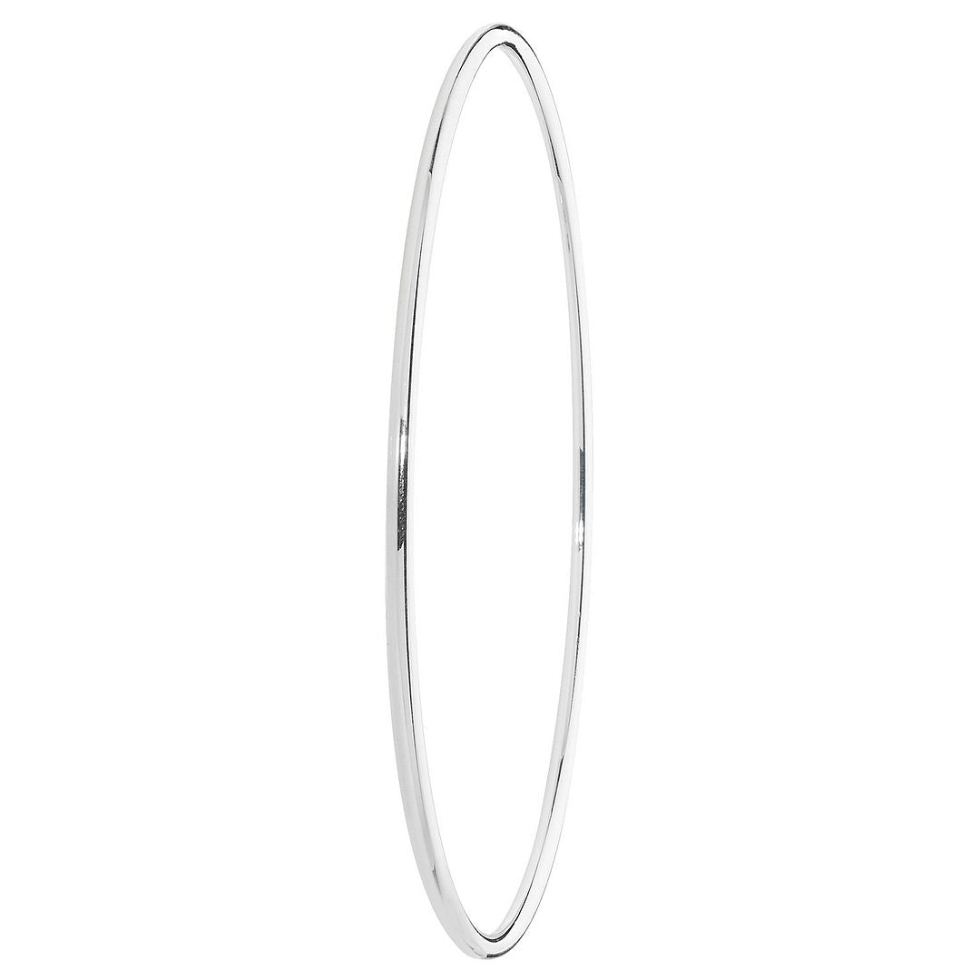 925 Sterling Silver Ladies' Round Plain Bangle — 3.6g