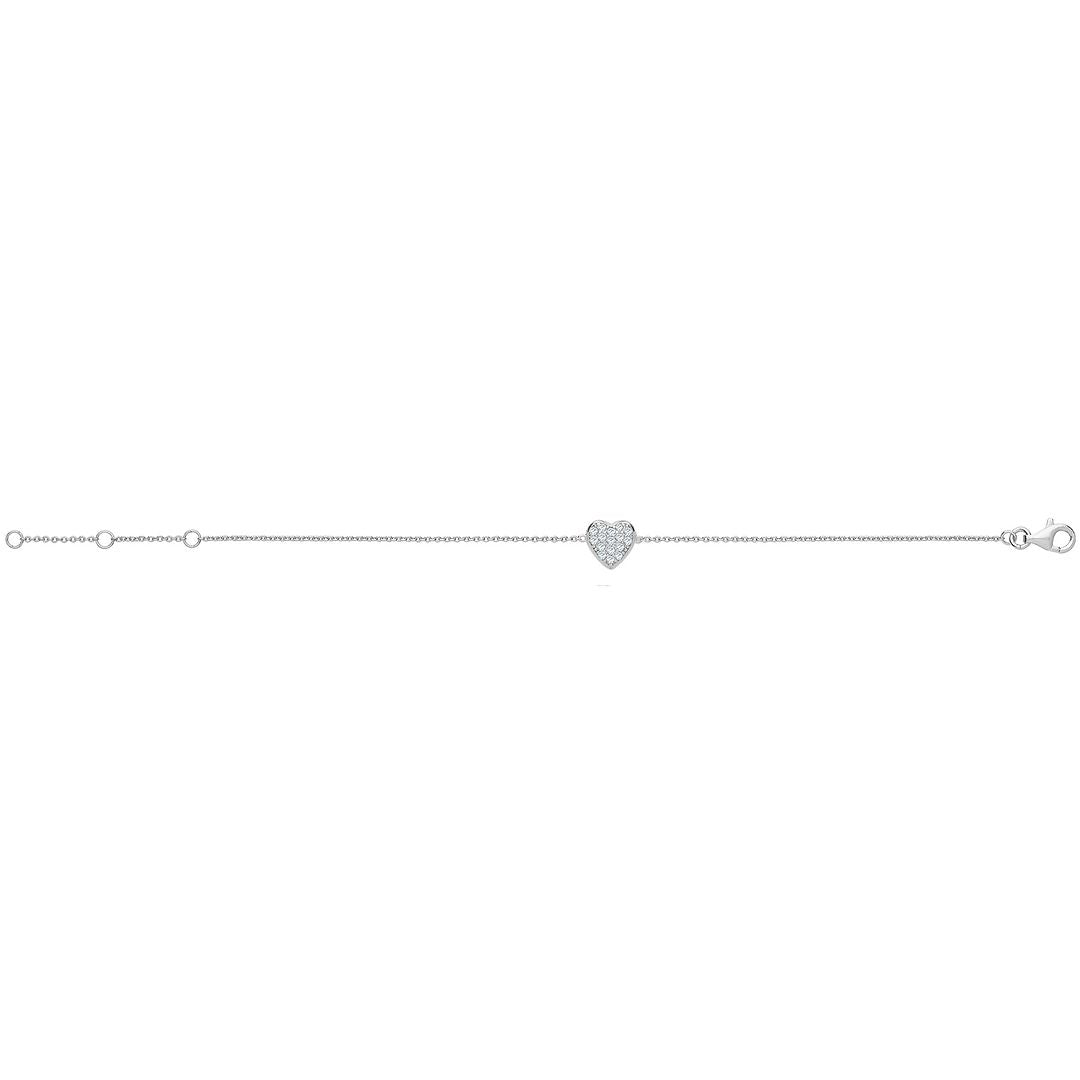 925 Sterling Silver Unisex Heart Bracelet — 1.4g