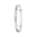 925 Sterling Silver Babies' Round Diamond Cut Expandable Bangle — 4.0g