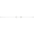 925 Sterling Silver Ladies' Rhodium Star Moon Bracelet — 2.8g