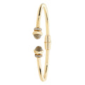 925 Sterling Silver Ladies' Plated Crystal Torc Bangle — 7.2g