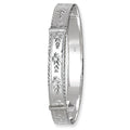 925 Sterling Silver Ladies' Round Diamond Cut Expandable Bangle — 16.8g