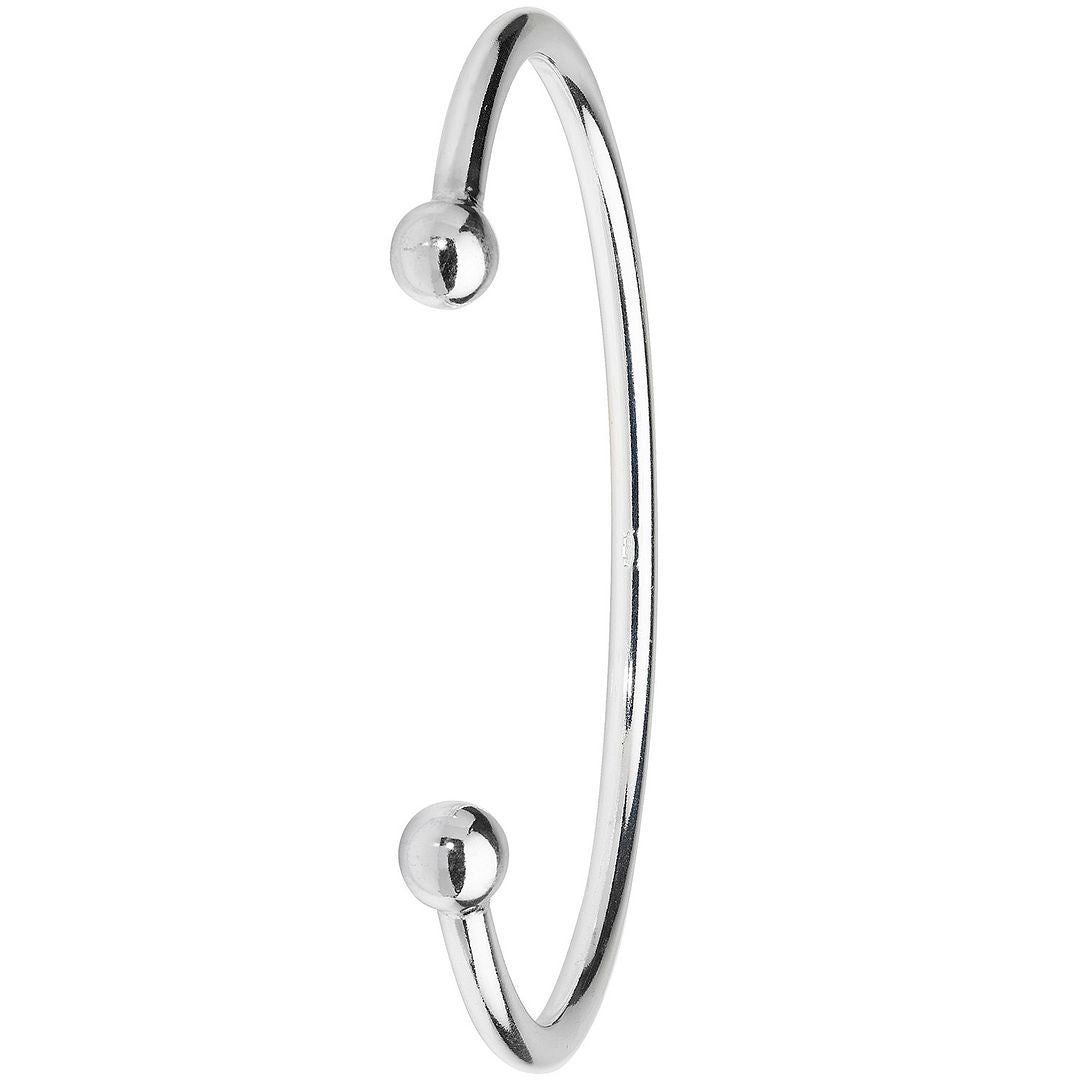925 Sterling Silver Men's Torc Bangle — 23.0g