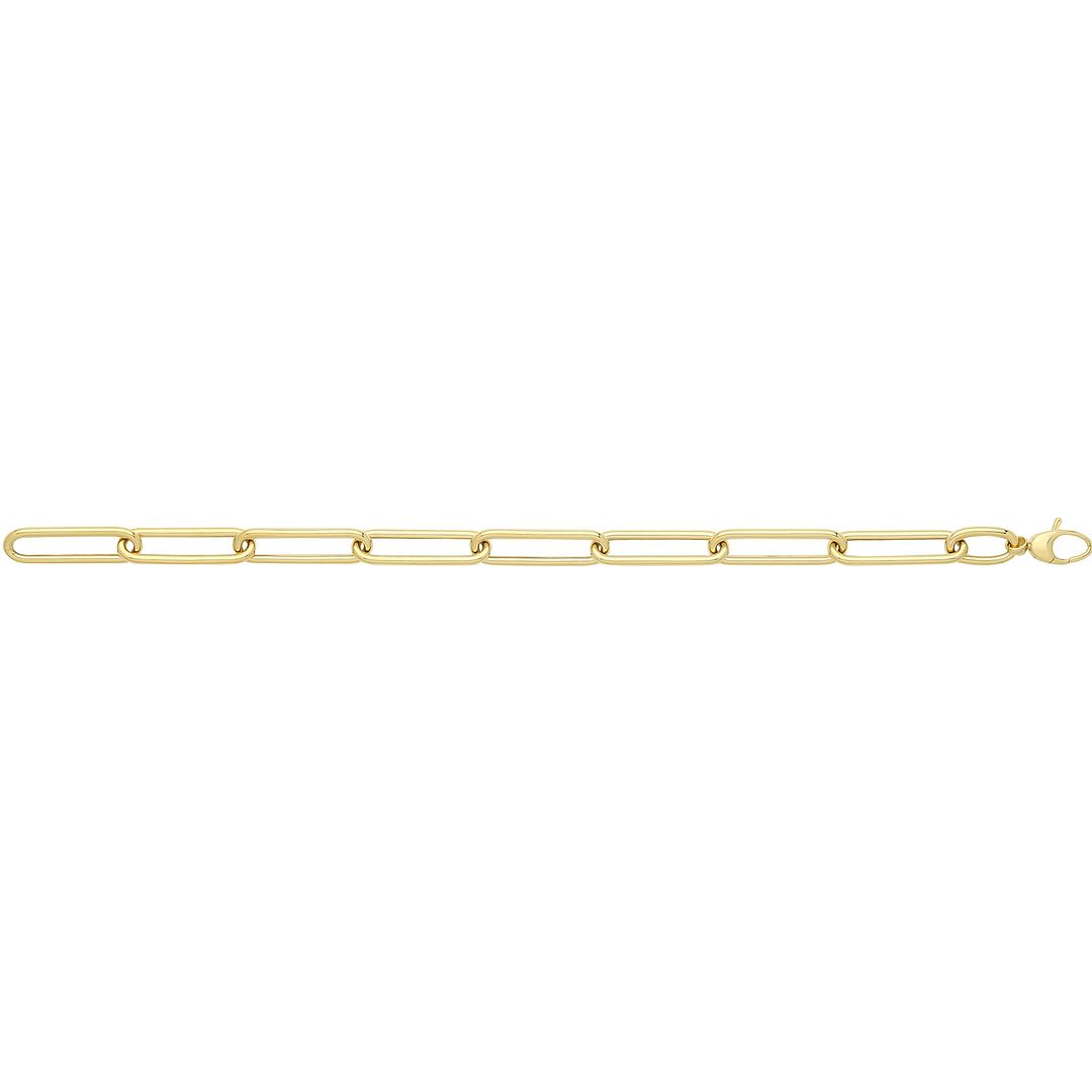 9 Carat (375) Yellow Gold Ladies' 7.5 inches Paperclip Bracelet — 6.1g