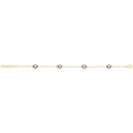 9 Carat (375) Yellow Gold Unisex White Dark Blue Enamel Evil Eye Bracelet — 3.0g