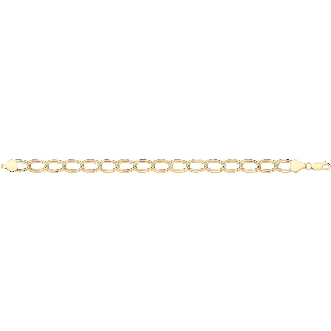 9 Carat (375) Yellow Gold Unisex Double Curb Bracelet — 4.8g